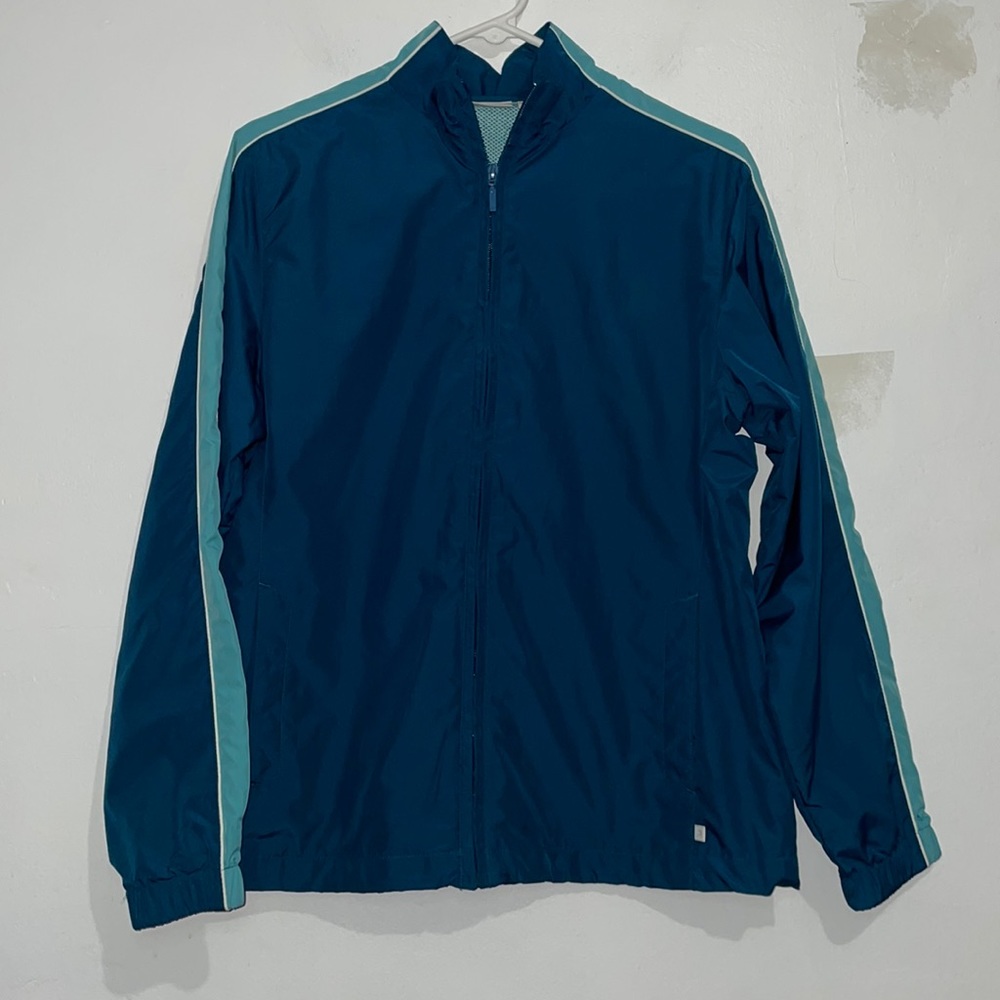 Size L Ativa Blue Retro Windbreaker Jacket
